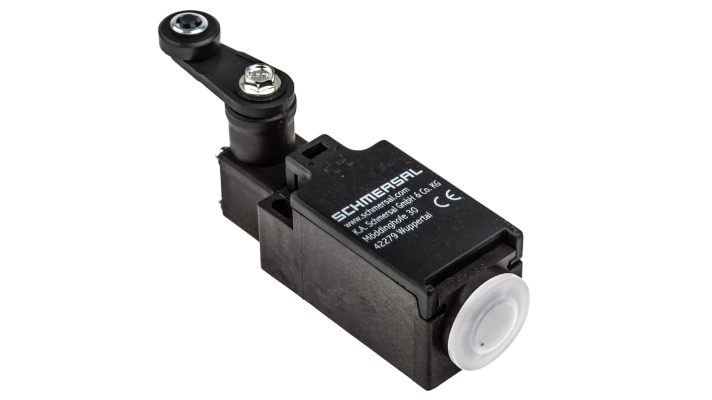 Interruttore di fine corsa Schmersal TV1H 236-11z, leva NO/NC, 230V, IP67, dimensioni 58.5mm x 30mm x 30mm.