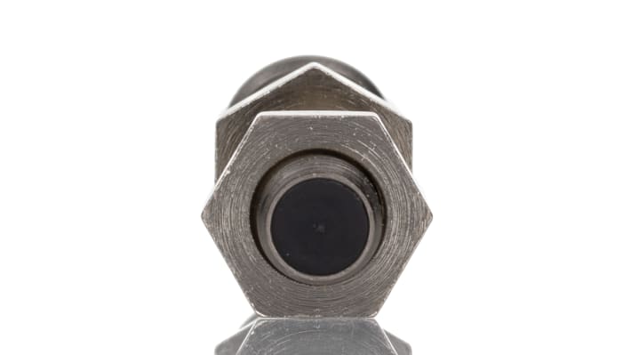 Sensore di prossimità cilindrico PNP Omron E2A-S08KS02-M1-B1, corpo in acciaio inox, distanza di rilevamento 2 mm, IP67.