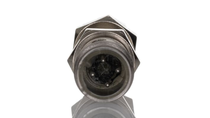Sensore di prossimità cilindrico PNP Omron E2A-S08KS02-M1-B1, corpo in acciaio inox, distanza di rilevamento 2 mm, IP67.