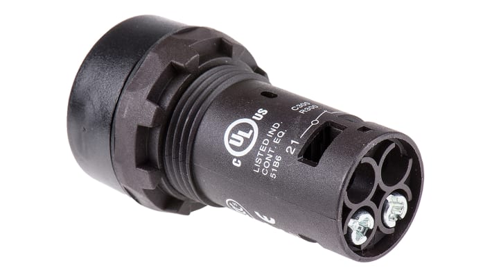 Pulsante momentaneo ABB SPST, colore rosso, montaggio a pannello, diametro foratura 22 mm, grado di protezione IP69K.