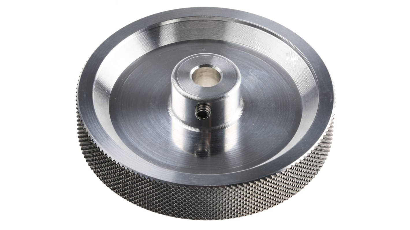 Ruota per encoder Baumer MR211.07A in alluminio, circonferenza 20 cm, foro 7 mm, con staffa di montaggio Z 119.017.