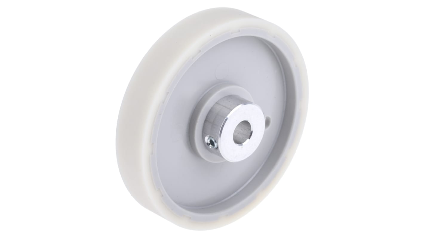 Ruota per encoder Baumer MR241.07D, circonferenza 20 cm, foro 7 mm, include staffa di montaggio e viti.