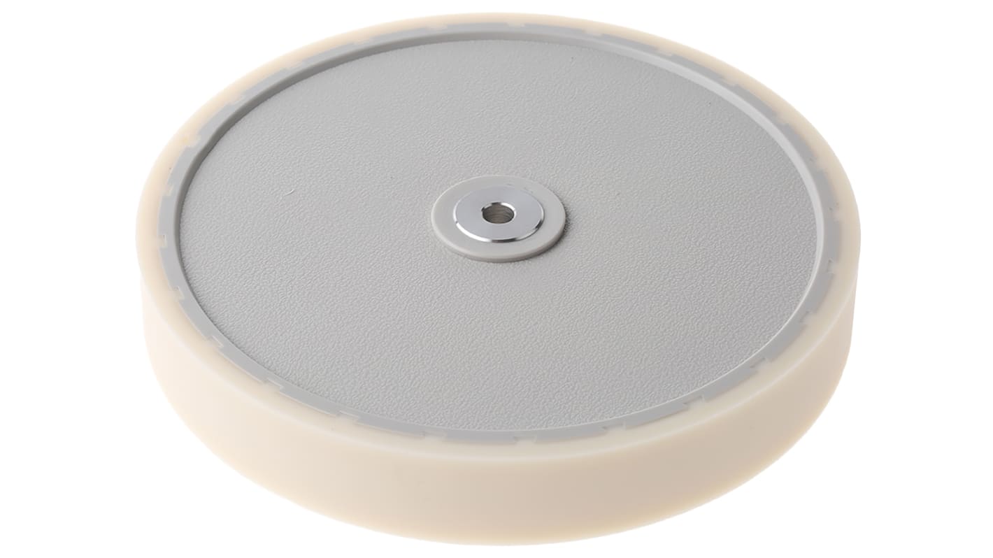 Ruota per encoder Baumer MR542.07D, circonferenza 50 cm, foro 7 mm, rivestimento metallico o sintetico, montaggio su codificatori standard.