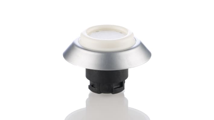 Attuatore pulsante Schmersal NDL WS, bianco, diametro 22mm, IP69K, per applicazioni igieniche. Dimensioni 28mm x 44,5mm.