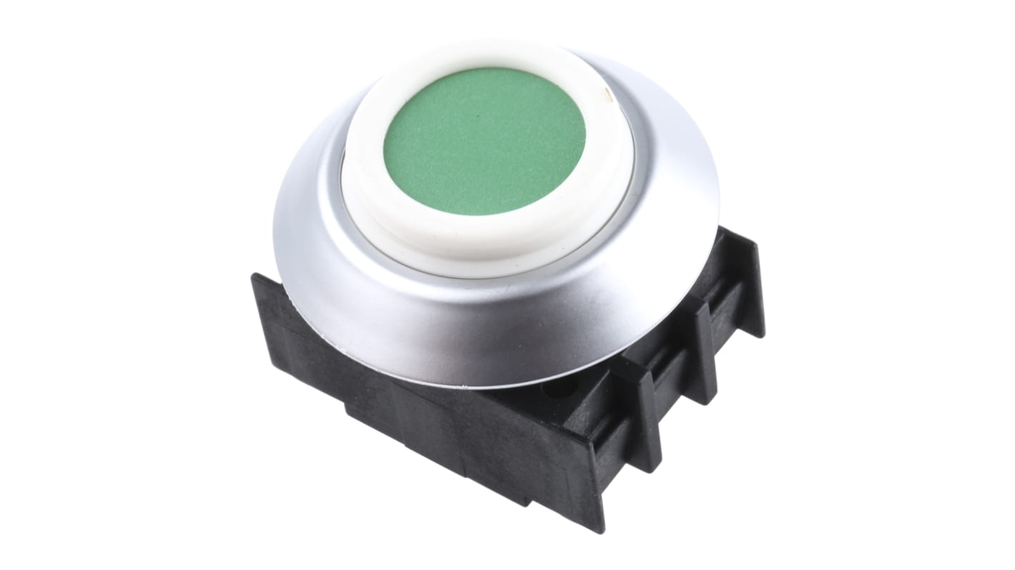 Attuatore pulsante Schmersal NDT GN, verde, diametro 22mm, IP69K, per applicazioni igieniche in vari settori.