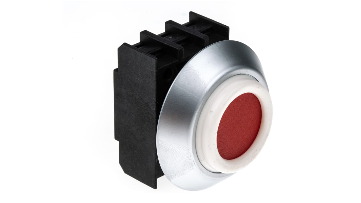 Attuatore pulsante Schmersal NDT RT, rosso, diametro 22mm, IP69K, per installazione su pannello macchina, altezza 11mm.
