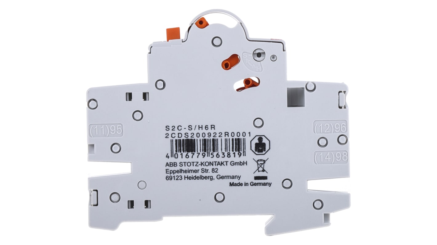 Contatto ausiliario ABB 2CDS200922R0001 S2C-S/H6R, 2 contatti (1 N/C + 1 N/A), montaggio laterale, dimensioni 8,8 mm. Potenza 0,5 W, corrente 1,5 A c.c. e 6 A c.a.