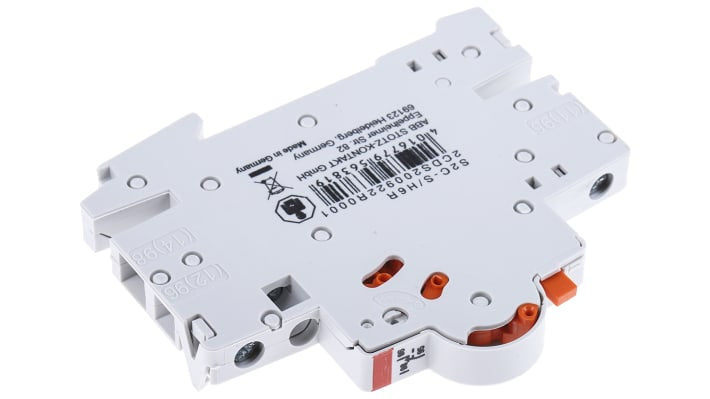 Contatto ausiliario ABB 2CDS200922R0001 S2C-S/H6R, 2 contatti (1 N/C + 1 N/A), montaggio laterale, dimensioni 8,8 mm. Potenza 0,5 W, corrente 1,5 A c.c. e 6 A c.a.