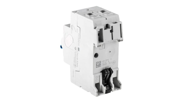 Interruttore differenziale ABB F200, 2 poli, 25A, 30mA, montaggio su guida DIN, dimensioni 35 x 69 x 85mm, IP20.