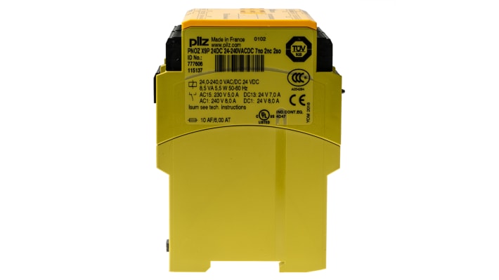 Pilz Relè di sicurezza PNOZ X9P, 24-240V, 7 contatti di sicurezza, dimensioni 90x121x94mm, indicazione LED, categoria 4.