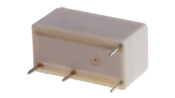 Relè di potenza Finder 32, SPST, 48V cc, montaggio su PCB, dimensioni 10,7 x 10,2 x 20,3 mm, corrente 6 A, isolamento 5000 V.