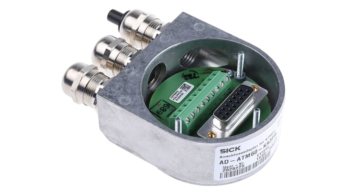 Adattatore Sick AD-ATM60-KA3PR per encoder multigiro, grado di protezione IP67, risoluzione fino a 26 bit, compatibile con SSI e Profibus-DP.