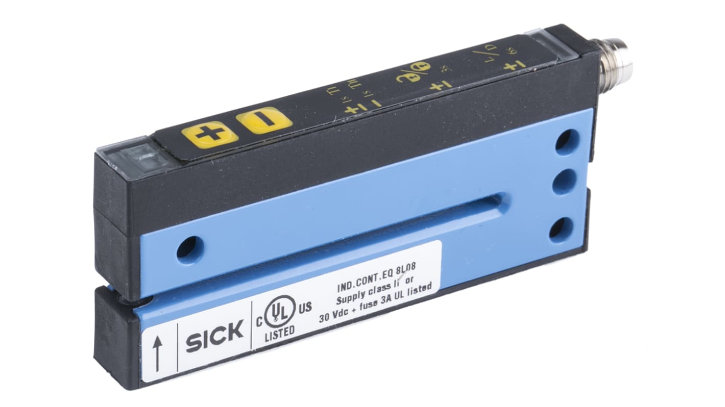 Sensore fotoelettrico a forcella Sick WF2-60B416, rilevamento a fascio diretto, montaggio a pannello, grado di protezione IP65.