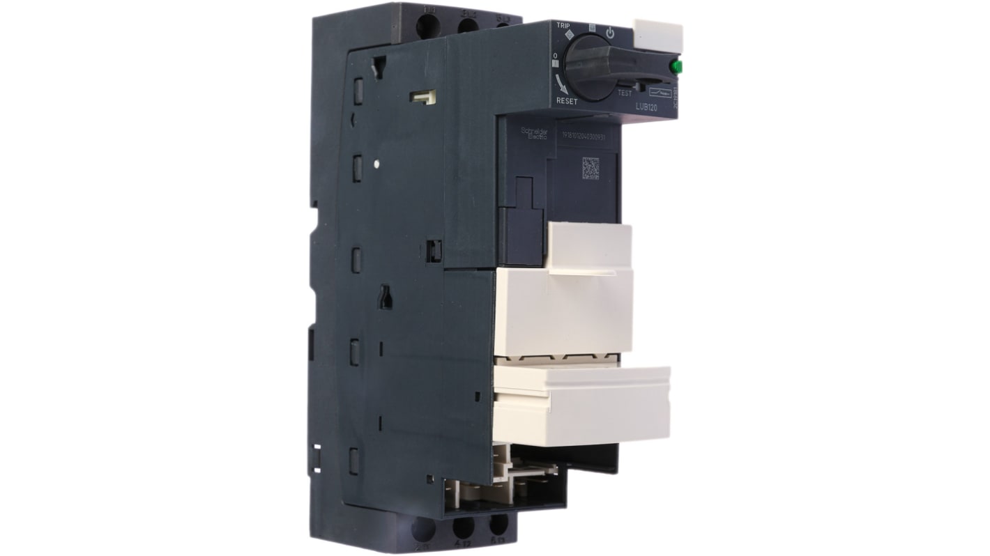 Starter motore avanzato Schneider Electric LUB320, potenza 25 hp, 690 V, corrente 21 A, dimensioni 45x126x154 mm, grado di protezione IP20.