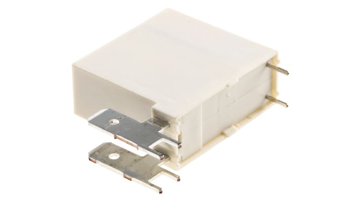 Relè di potenza Finder 45.71.7.024.0310, SPST, 24V cc, montaggio su PCB, 16 A, dimensioni 40.7 x 28.5 x 12.5 mm.