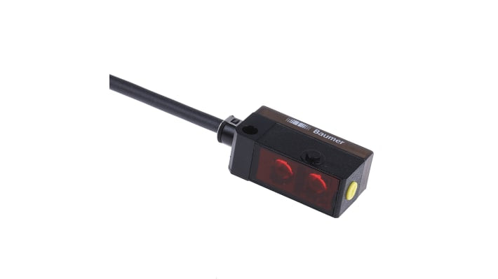 Sensore fotoelettrico rettangolare Baumer FHDK 10P5101, rilevamento 20-120 mm, uscita PNP, grado di protezione IP65.