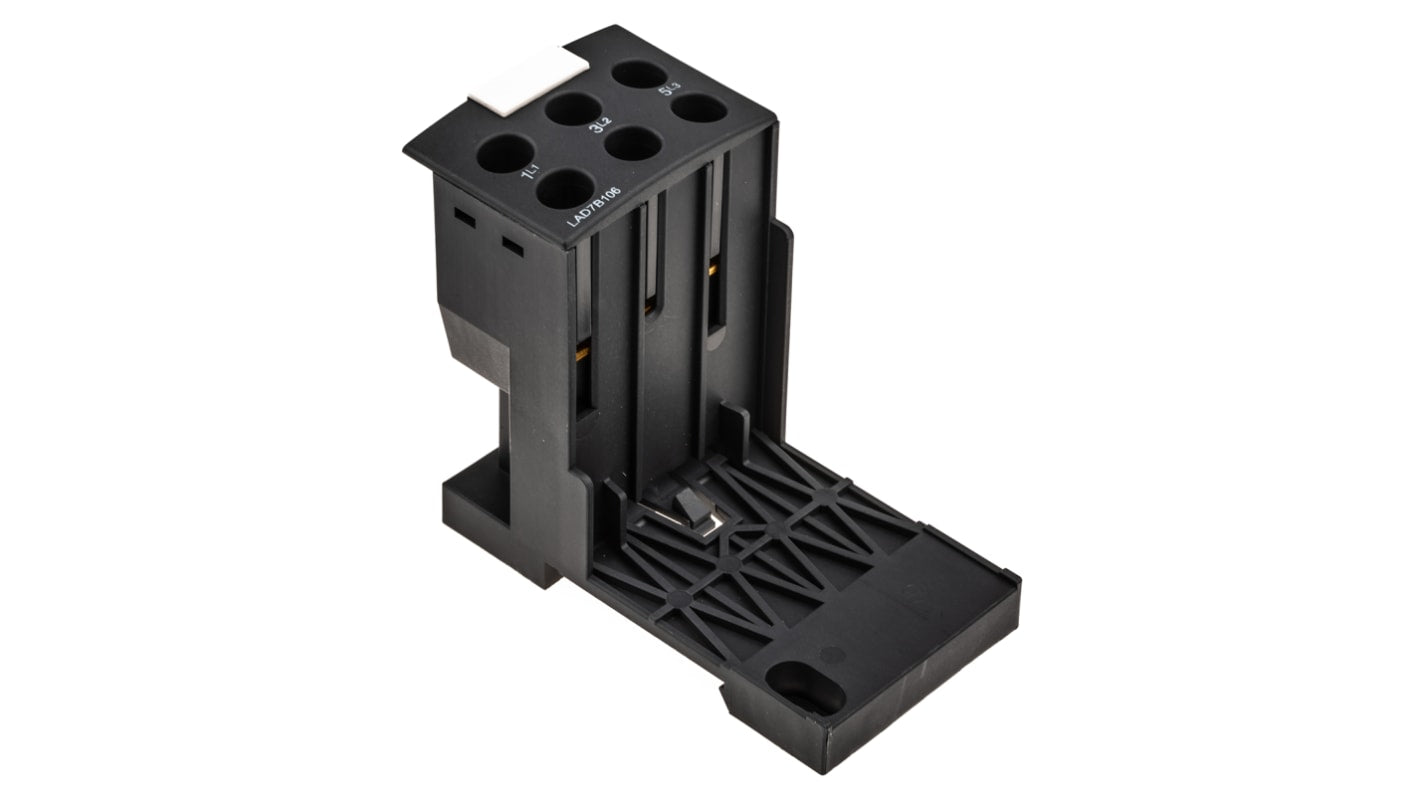 Morsettiera Schneider Electric LAD7B106 per Serie LR3D e LRD - Guida DIN - Accessori per contattori e relè industriali.