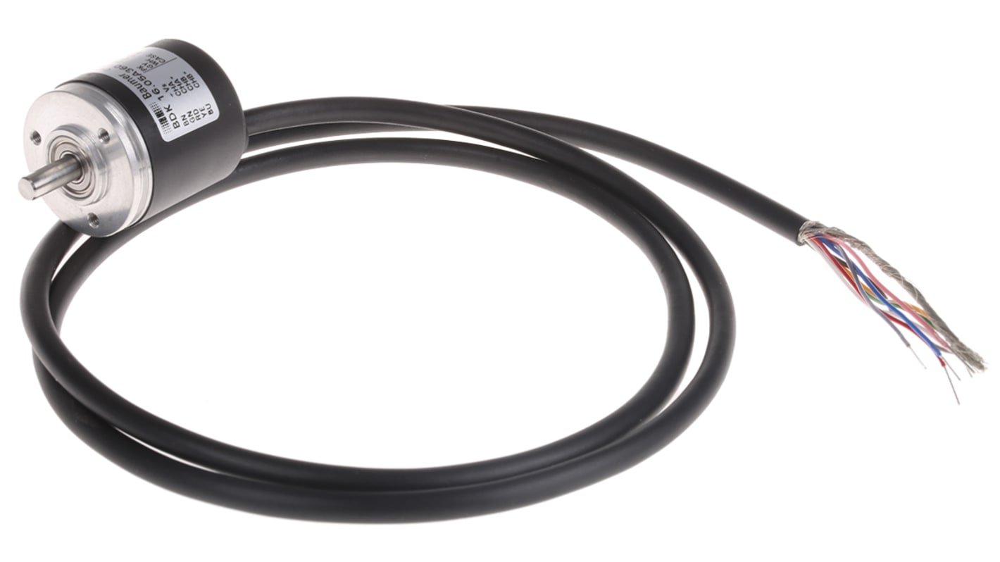 Encoder incrementale Baumer BDK 16.05A360-5-4, 360 impulsi/giro, montaggio a collare, albero 5mm, uscita RS422 e TTL.