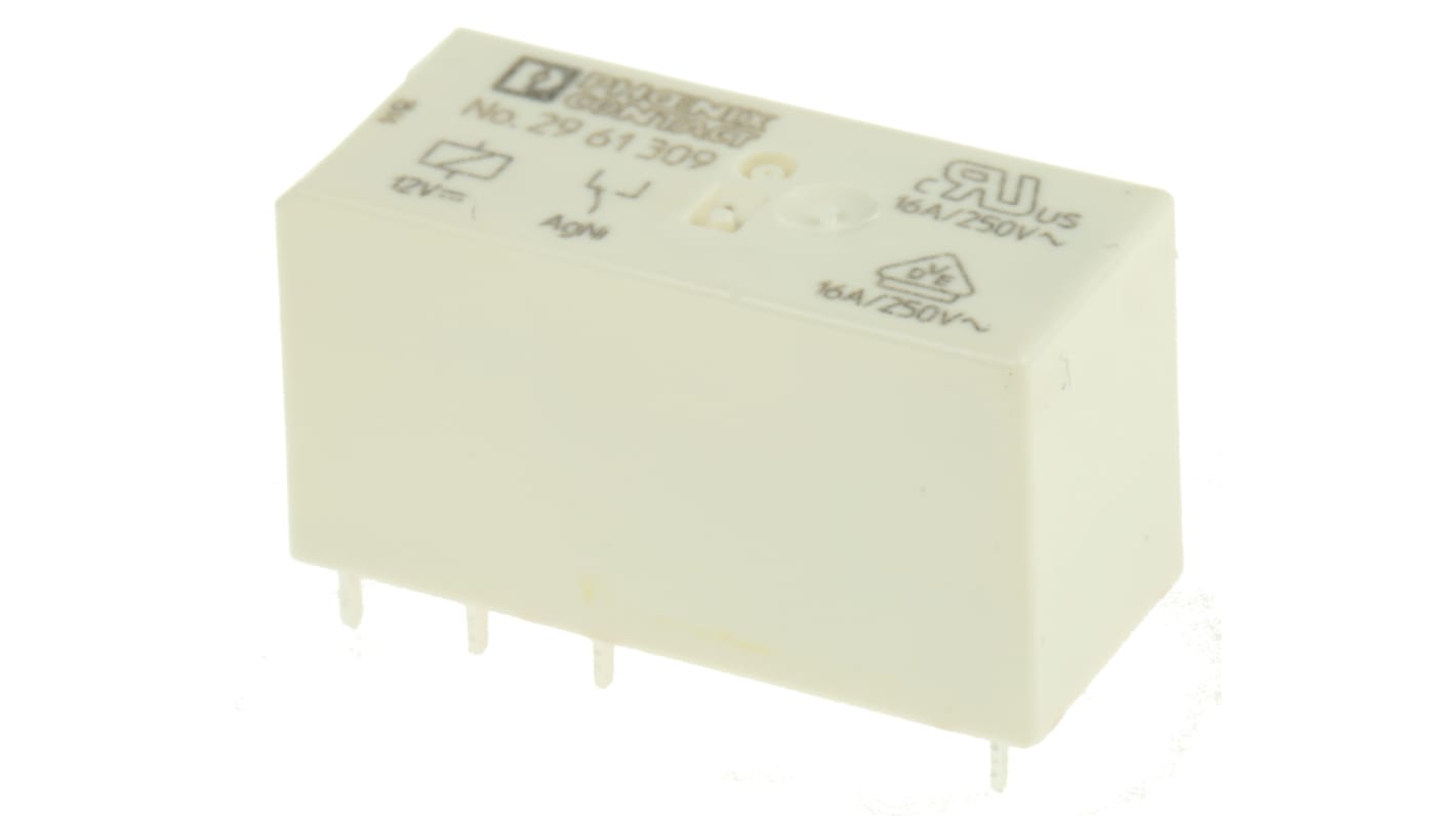 Relè di potenza Phoenix Contact REL-MR-12DC/21HC (cod. 2961309) per applicazioni industriali. Bobina 12V cc, contatti SPDT, design compatto e resistente.