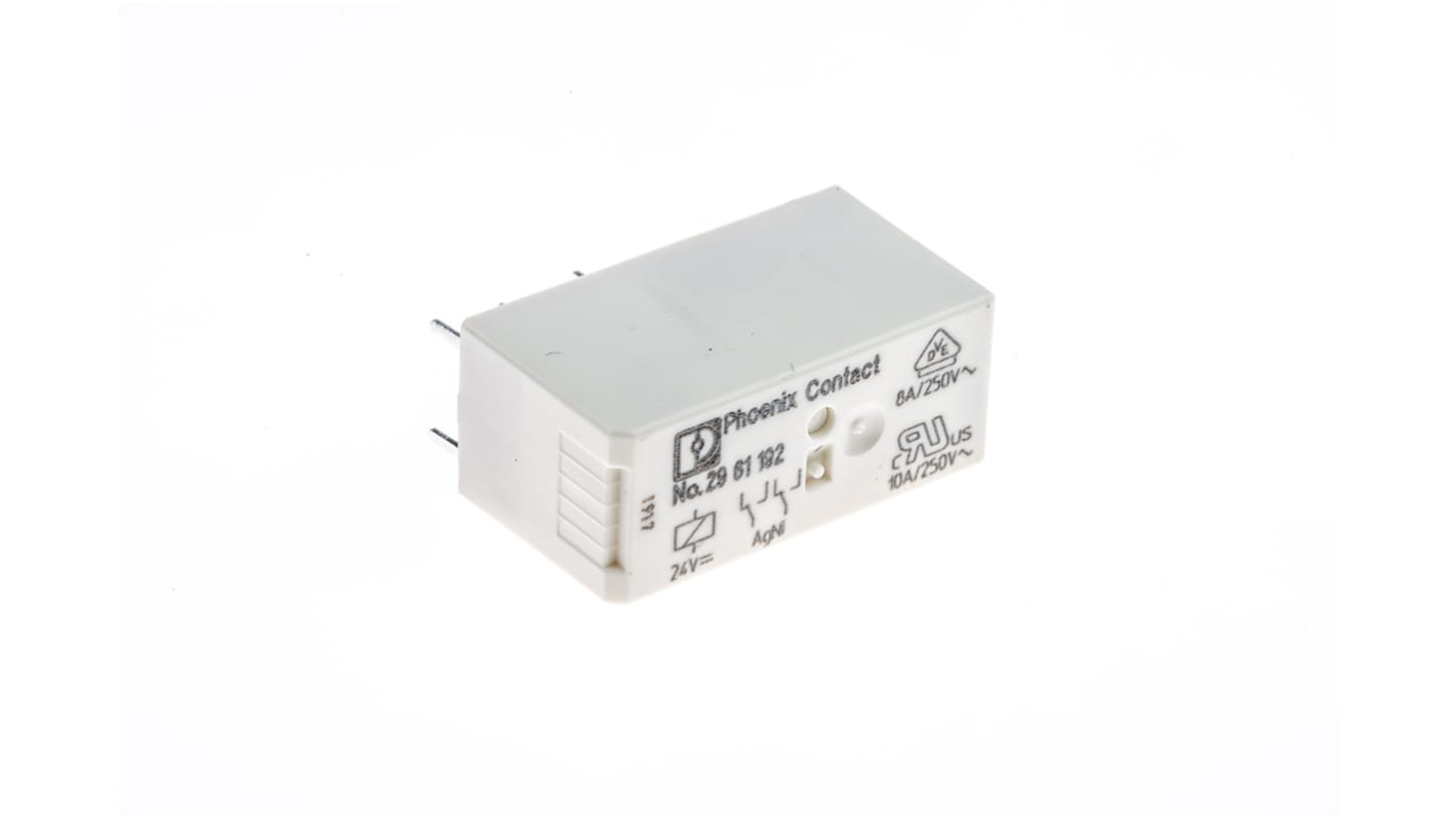 Relè di potenza Phoenix Contact REL-MR-24DC/21-21, DPDT, 24V cc, per ambienti industriali. Resistente, compatto e affidabile, ideale per circuiti stampati.