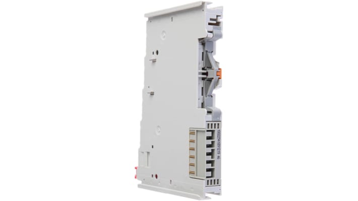 Modulo I/O Wago 750504 per guida DIN, 4 uscite digitali relè, 24VDC, dimensioni 100 x 12 x 64 mm, grado di protezione IP20.