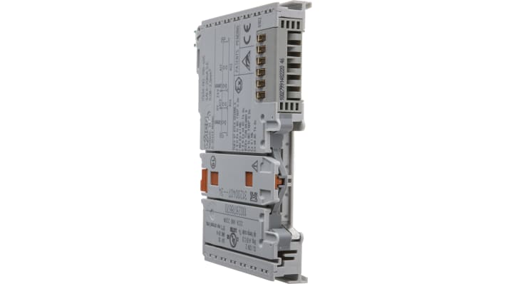 Modulo I/O Wago 750455 per PLC SYSMAC CJ, 4 ingressi analogici, montaggio su guida DIN, dimensioni 100 x 12 x 64 mm.