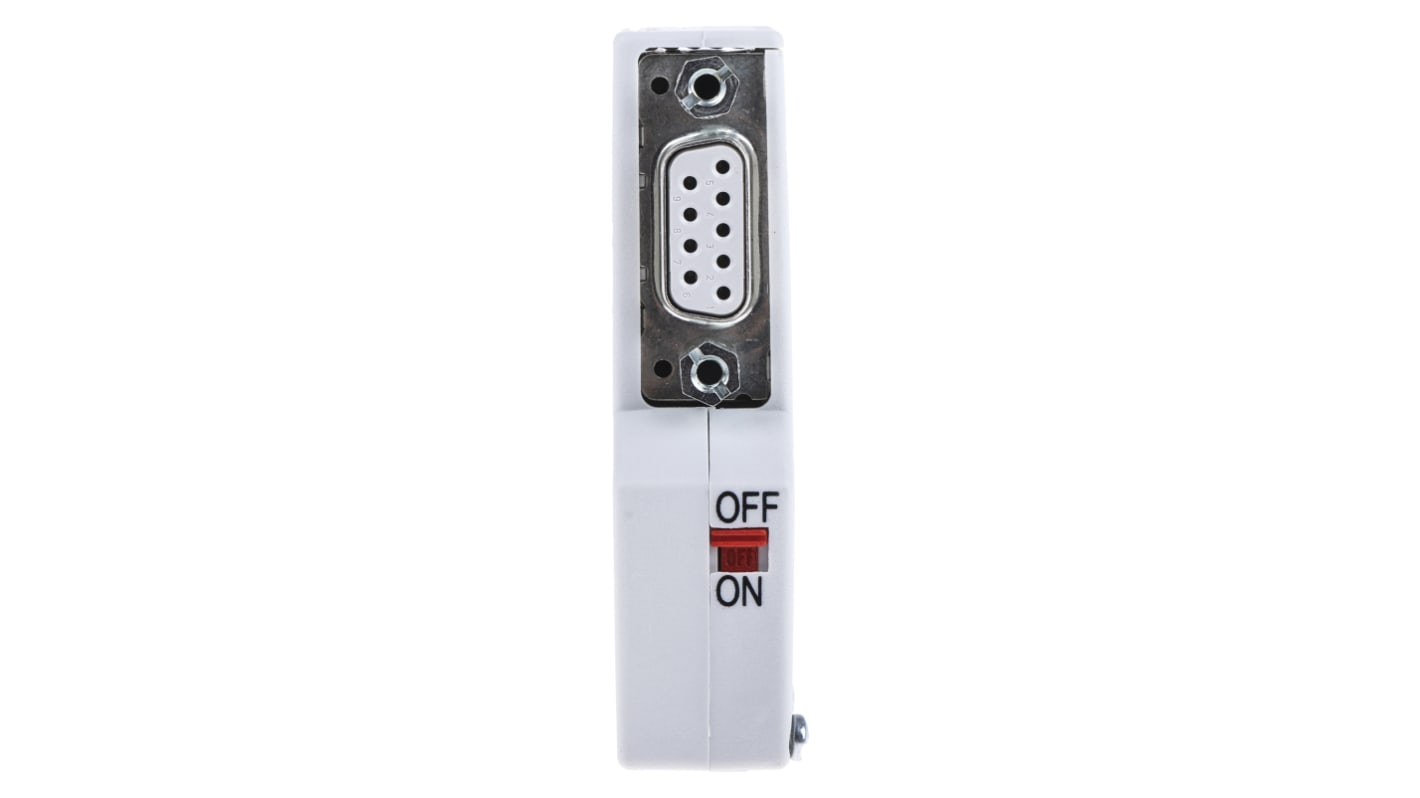 Zoccolo relè Wago 750970 per Profibus, connettore D-Sub 9 pin, alimentazione 4,75-5,25 V c.c., IP20, montaggio rapido.