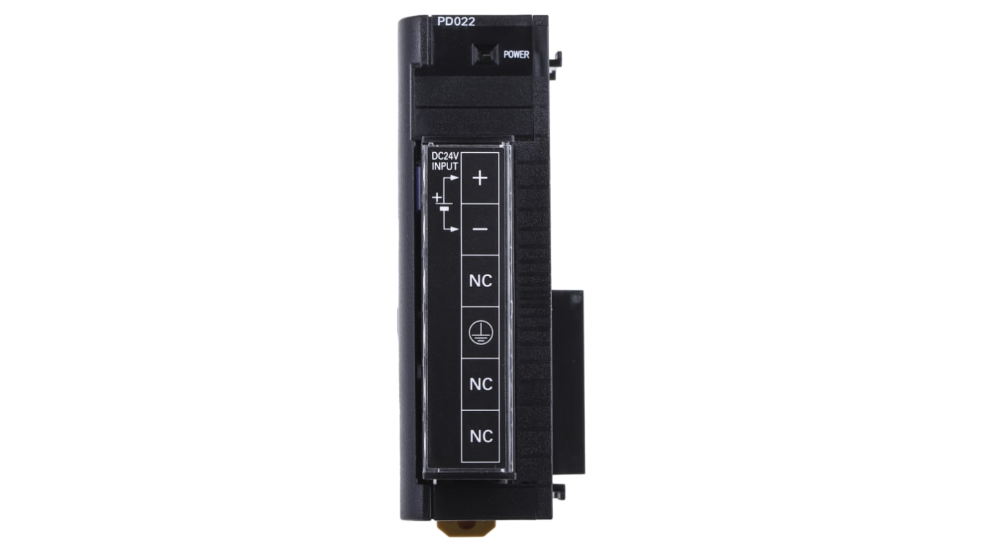 Alimentatore PLC Omron CJ1W-PD022 per serie CJ1M, montaggio su guida DIN, dimensioni 81,6 x 90 x 27 mm, uscita 2 A.