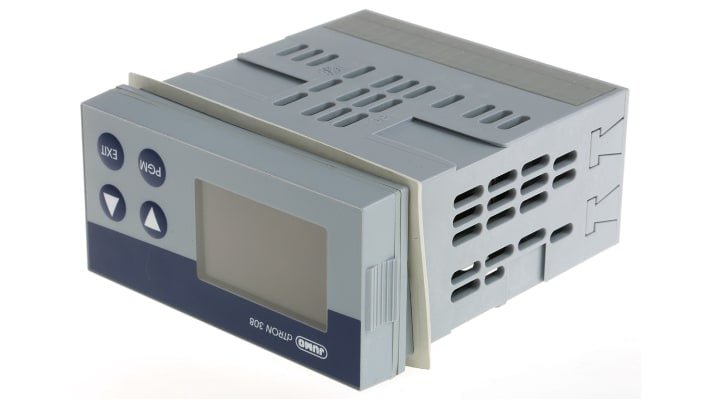 Jumo 703043/181-000-23/000, termoregolatore PID dTRON 300, 96 x 48 mm, 110-240 V, 4 uscite logiche, display LCD multicolore.