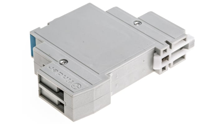 Finder 22.22.9.012.4000, relè DPST per guida DIN, 12V cc, 20A, dimensioni 17,5 mm x 84 mm x 58,4 mm.