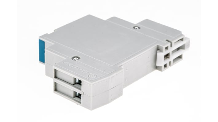 Finder 22.23.9.024.4000, relè di potenza SPST-NC/NO, bobina 24V cc, montaggio su guida DIN, dimensioni 84mm x 58.4mm.