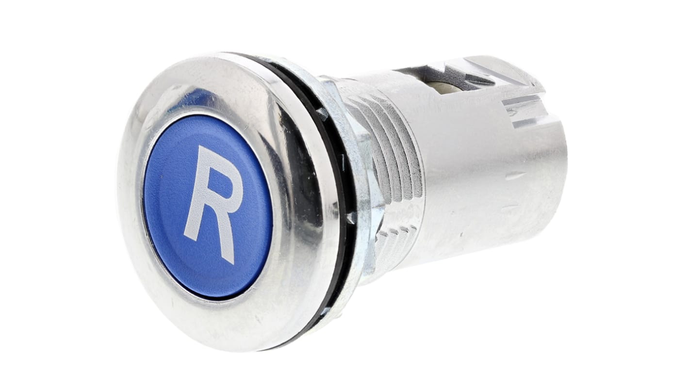 Allen Bradley 800FM-R611, attuatore pulsante Reset serie 800F, cappuccio blu, protezione IP65, diametro foro 22 mm.