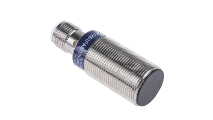 Sensore di prossimità induttivo Telemecanique XS518B1PAM12, M18, rilevamento 5 mm, PNP per applicazioni industriali.