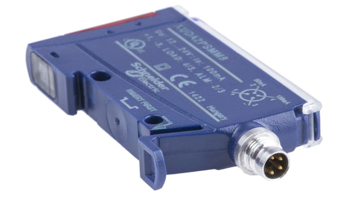 Telemecanique Sensors XUDA2PSMM8 - Amplificatore per guide in fibra ottica PNP IP65, uscite programmabili, sensibilità regolabile. Ideale per rilevamento industriale.