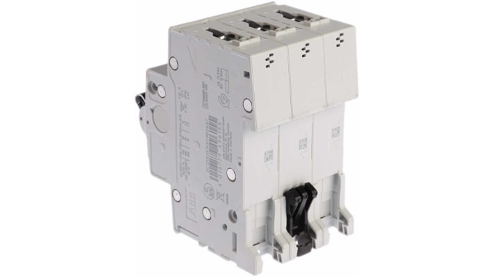 Interruttore magnetotermico ABB S203-K16, 3 poli, 16A, montaggio su guida DIN, dimensioni 52.5 mm x 76 mm.