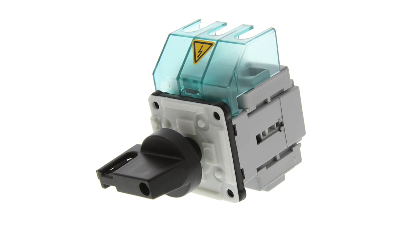 Interruttore di isolamento Siemens 3LD2122-0TK11, 3 poli, 25A, montaggio a pannello, dimensioni 48x48 mm, grado di protezione IP65.