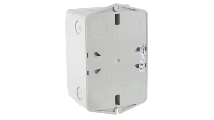 Interruttore di isolamento Siemens 3LD2164-0TB53, 3 poli, 25A, IP65, manopola rossa per emergenza, dimensioni 100x140x81mm.
