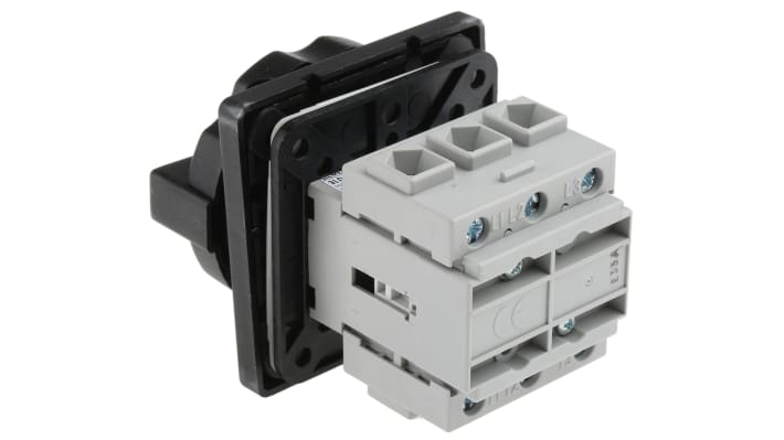 Interruttore di isolamento Siemens 3 poli, 32A, IP65, montaggio a pannello, dimensioni 83x67x92.5mm, maniglia nera.