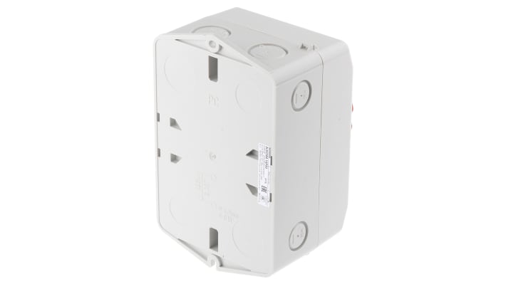 Interruttore di isolamento Siemens 3 poli, configurazione NO/NC, 32A, IP65, manopola rossa, dimensioni 100x140x81mm.