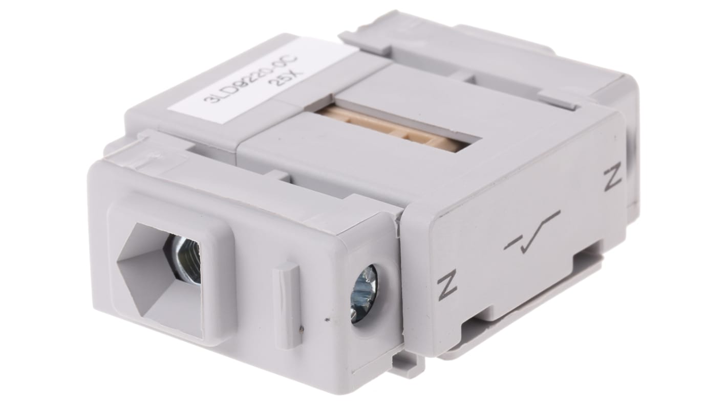 Siemens 3LD9220-0C, modulo contatti 1NO per elementi di commutazione, installabile a sinistra o destra, certificato CE.