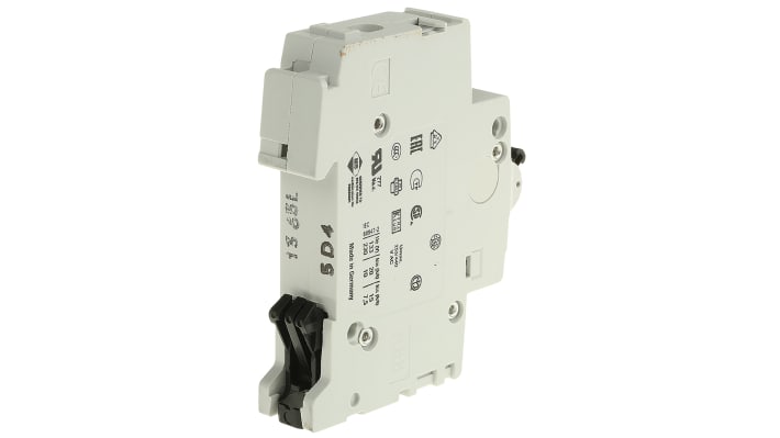 Interruttore magnetotermico ABB S201-D4, 1P 4A, 6 kA, montaggio su guida DIN, dimensioni 88mm x 17.5mm x 69mm.