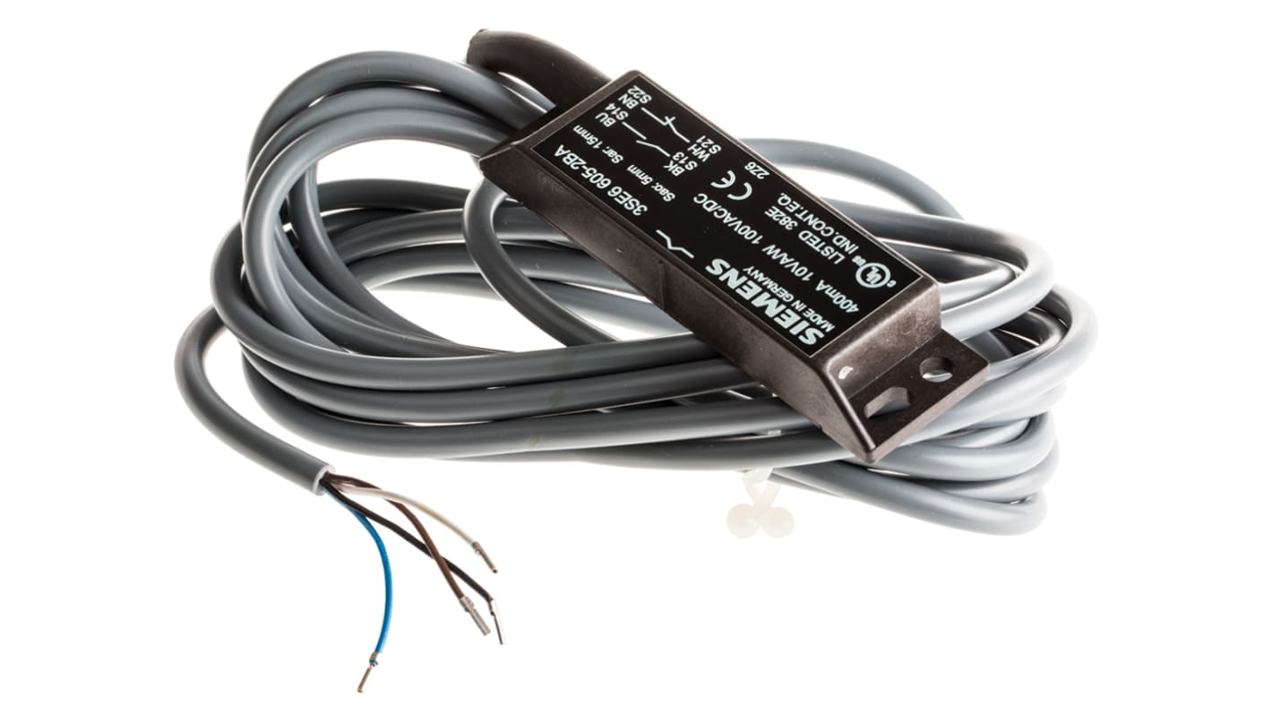 Interruttore di sicurezza senza contatto Siemens 3SE6605-2BA, IP67, montaggio su dispositivi mobili, dimensioni 88x25x13 mm.