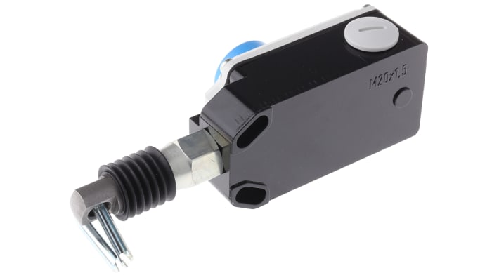 Interruttore a fune Siemens 3SE7150-1BD00, montaggio diritto, cavo 25m, grado di protezione IP65, dimensioni 164.5 x 52 x 57.5mm.