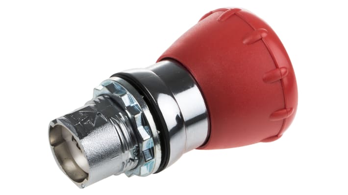Pulsante di arresto di emergenza Allen Bradley 800FM-MT44, montaggio a pannello, testa a fungo rossa, diametro foro 22,5 mm, corpo in lega di zinco.