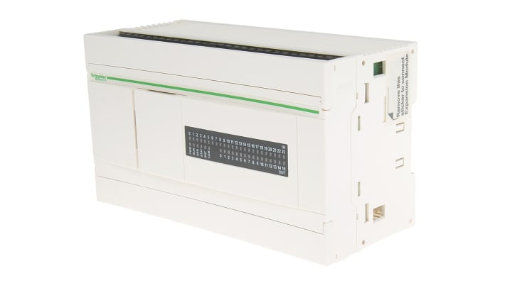 Modulo logico Schneider Electric TWDLCAA40DRF, controllore compatto con 24 ingressi e 16 uscite, montaggio su guida DIN.