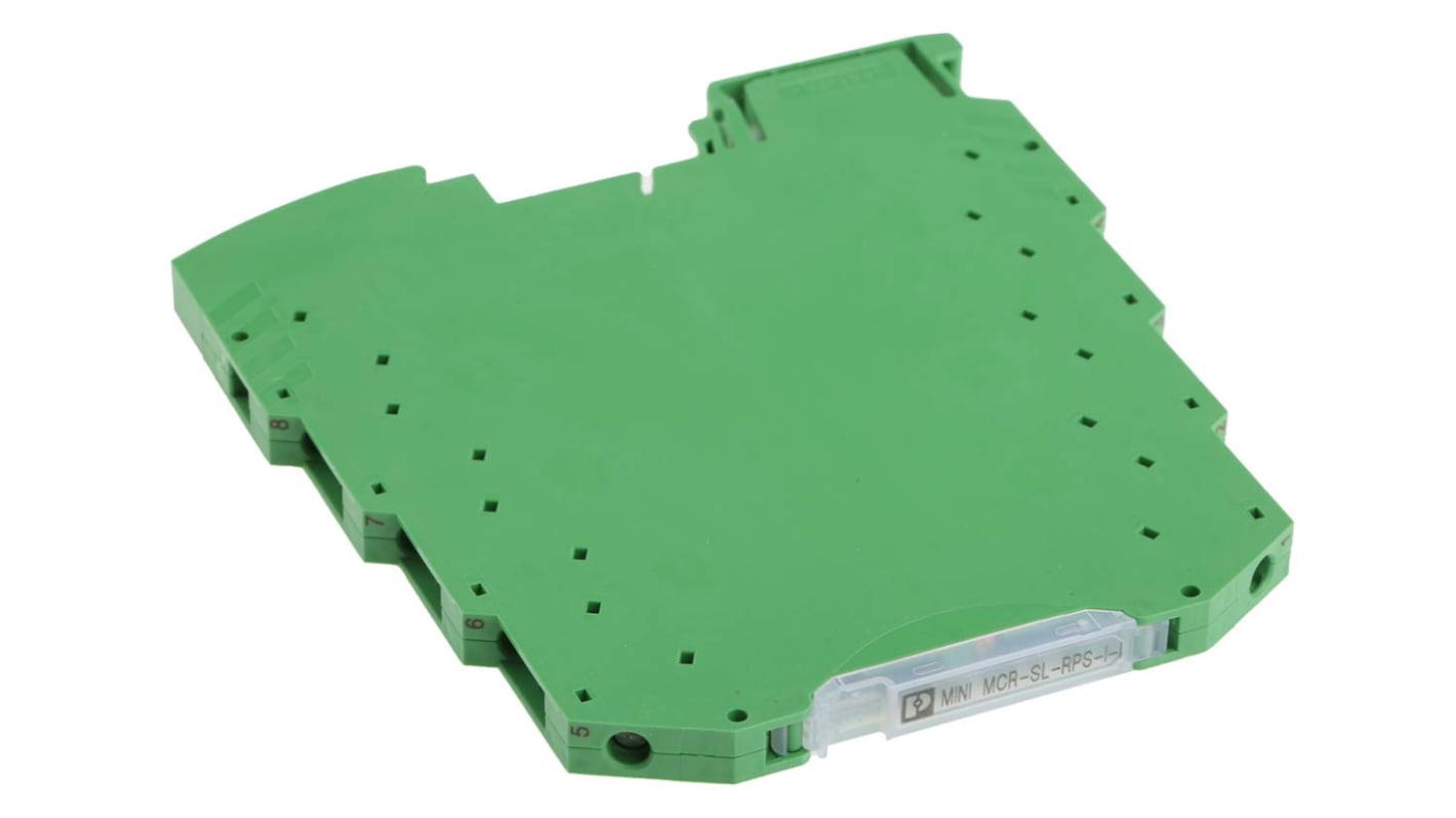 Condizionatore di segnale Phoenix Contact 2864422, montaggio su guida DIN, alimentazione 24V cc, dimensioni 6,2 x 93,1 x 102,5 mm.