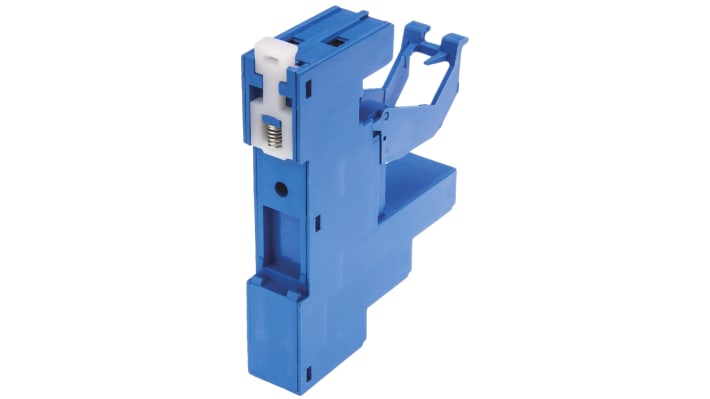 Zoccolo Finder 97.02SPA per relè serie 46.52, montaggio su guida DIN, 8 contatti, isolamento 6 kV, corrente 8A.