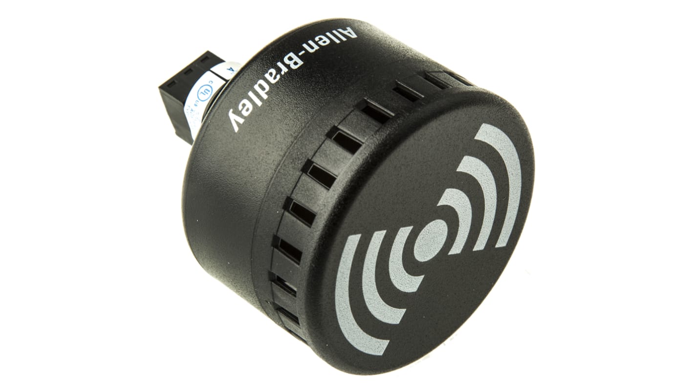 Sirena elettrica Allen Bradley 855P-B30LE22, montaggio a pannello, 12-24 V, 105 dB, grado di protezione IP65.