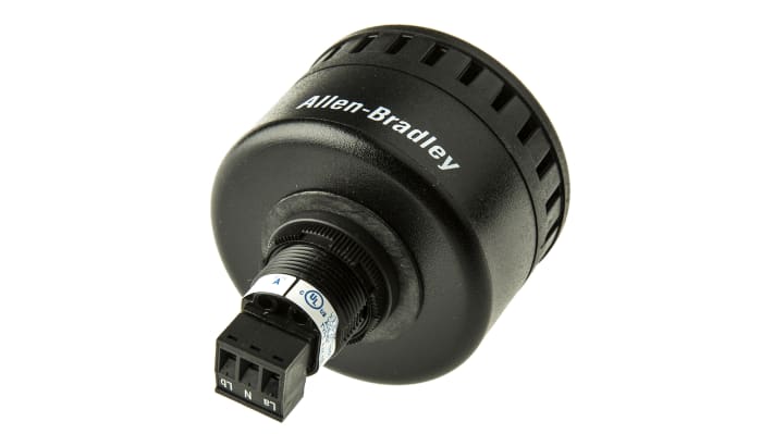 Sirena elettrica Allen Bradley 855P-B30LE22, montaggio a pannello, 12-24 V, 105 dB, grado di protezione IP65.