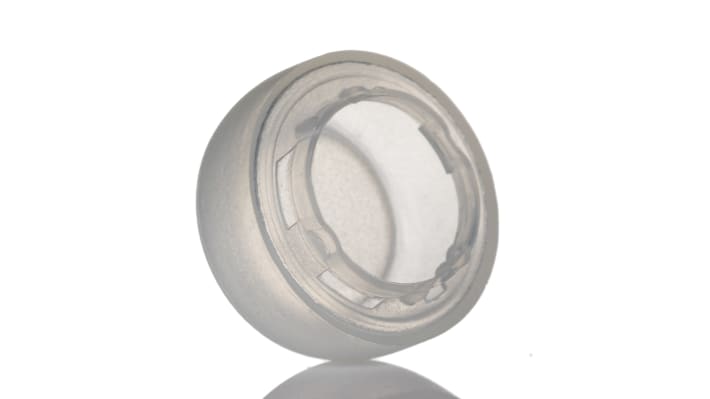 Coperchio pulsante Allen Bradley 800FAB7 per Serie 800F, in silicone trasparente, montaggio a filo, grado di protezione IP69K.
